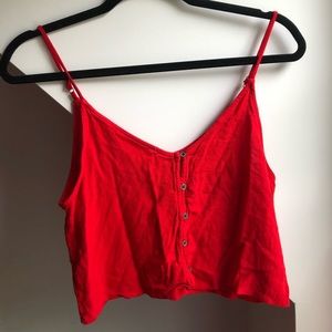 Cropped red tank top